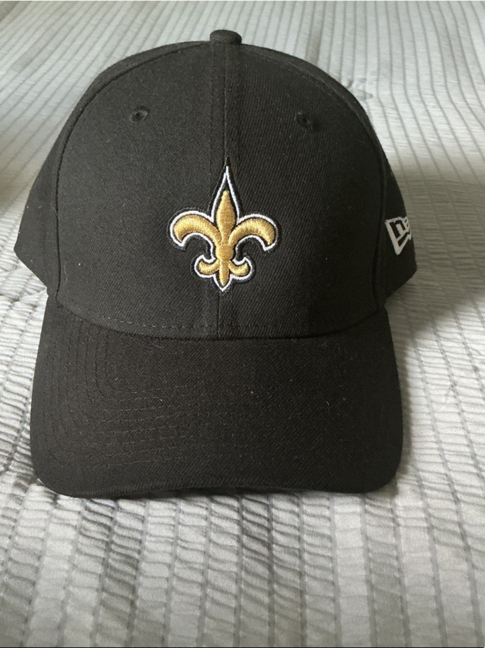 New Era Black Cap with Gold Fleur-de-Lis